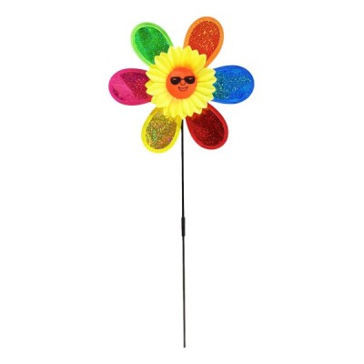 ΑΝΕΜΟΜΥΛΟΣ ΠΟΛΥΧΡΩΜΟΣ ΜΕ ΛΟΥΛΟΥΔΙ 67CM 1228-20